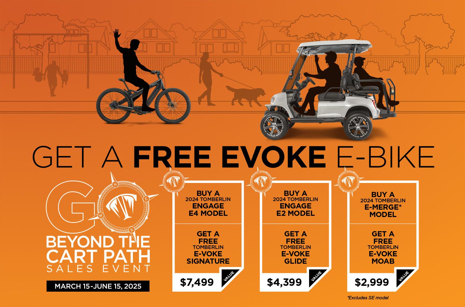 	Tomberlin Announces “Go Beyond the Cart Path” Sales Event – Free Evoke E-Bike With Purchase