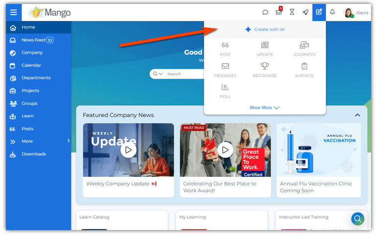 MangoApps Launches Industry-First AI That Creates Pages, Forms, and More From a Prompt