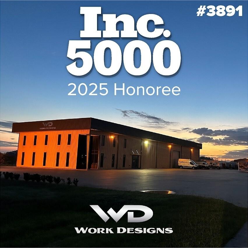 Work Designs, LLC Ranks No. 3,891 on the 2025 Inc. 5000 List of America's Fastest-Growing Private Companies